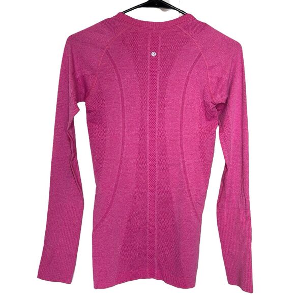 Lululemon Swiftly Tech Long Sleeve Hip Length Size 4 Pink Paris Athleisure Run - Picture 2 of 5